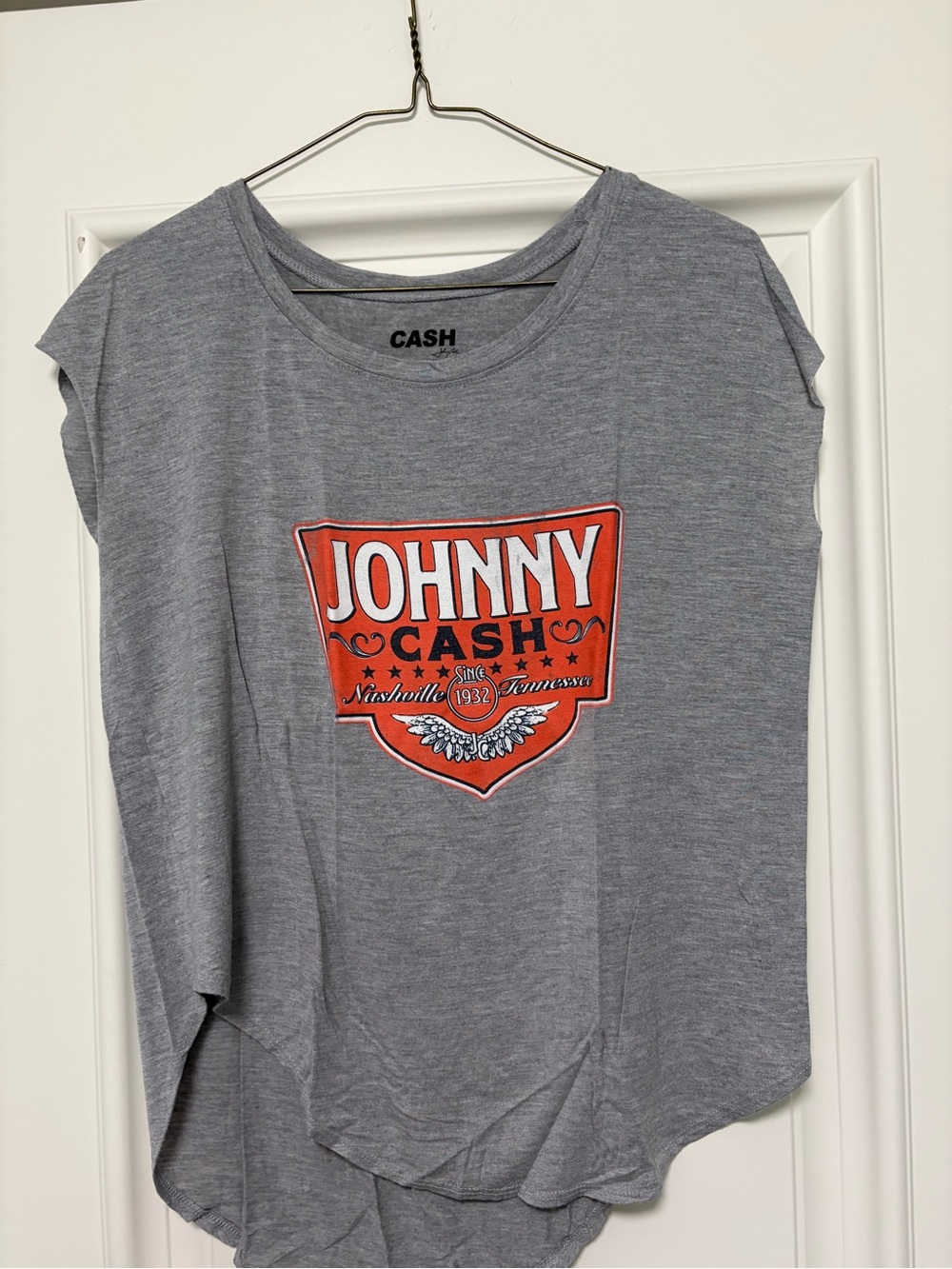 Ash Gray Johnny Cash Graphic Tee